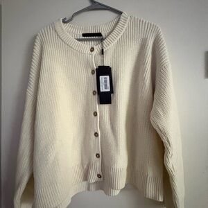 Jenni Kayne Cream Button-Up Cardigan